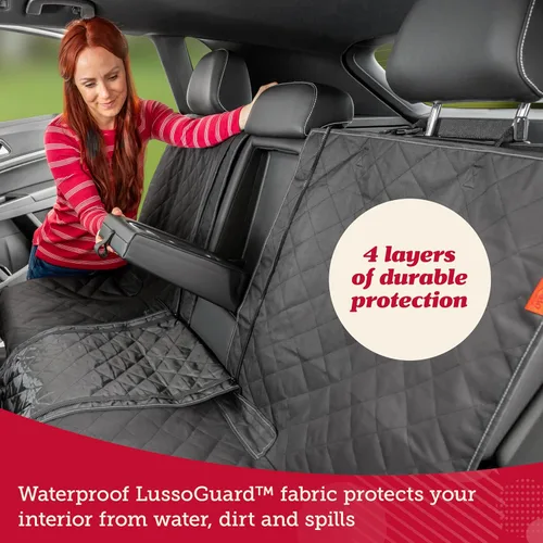 Miniatura 6 de Lusso Gear Funda de asiento de coche para perro, impermeable, antideslizante, protector de asiento trasero de automóvil, funda de asiento trasero