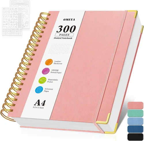 Miniatura 9 de Cuaderno de viñetas con espiral, diario de 300 páginas de cuero con contenido, cuadernos de 120 g/m² de papel grueso que no deja pasar la tinta