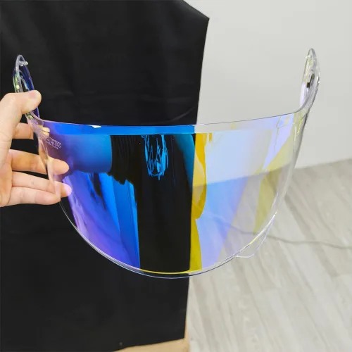 FF370 - Protector solar para LS2 FF394, FF325, fácil visera, resistente al viento, para casco de moto (azul transparente, para noche de día)