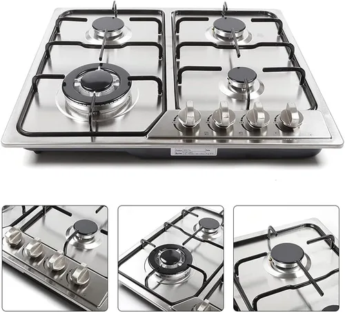 Miniatura 4 de 4 quemadores de 22 x 19 pulgadas de acero inoxidable, estufa de gas integrada con protección de termopar, fácil de limpiar, estufa