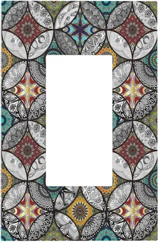 Miniatura 52 de Cubierta decorativa para interruptor de luz, diseño de pájaros y flores florales en blanco y negro, 2 bandas, cubierta decorativa para pared, placa