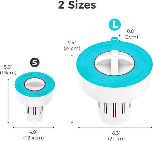 Miniatura 8 de Dispensador de tabletas de piscina para tabletas de 3 pulgadas, soporte flotante para tableta con recordatorio y 3 ajustes ajustables, flotante