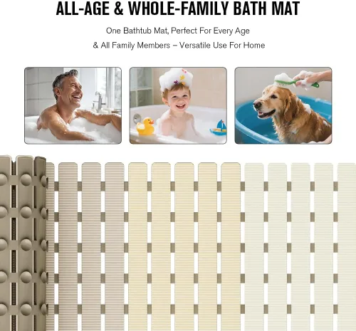 Miniatura 5 de MBOSS Tapete de ducha antideslizante para bañera, tapete de baño para ducha, tapete de baño para ducha, tapete de ducha antideslizante con orificio