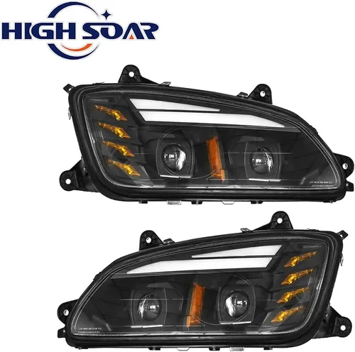 Miniatura 3 de High Soar Conjunto de faros delanteros LED para Kenworth T170 T270 T370 T440 T470 T470 T660 T800, repuesto delantero izquierdo y derecho (un par)