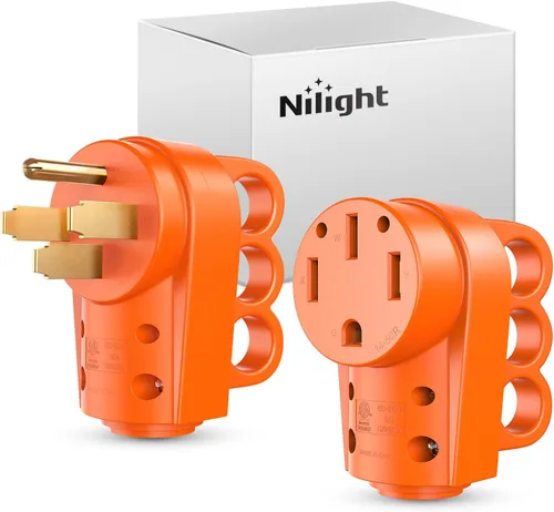 Miniatura 25 de Nilight Enchufe de repuesto para autocaravana de 50 amperios, 125/250 voltios, macho con mango ETL listado NEMA 14-50P para caravana, autocaravana