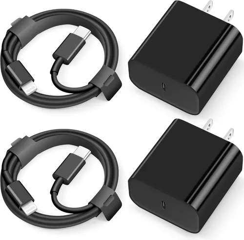 iPhone 14 13 12 11 Super Fast Charger [2Pack] cargador 20W Rapid USB C Wall Charger Block with 6FT Fast Charging Cable Compatible with iPhone