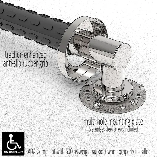 Miniatura 7 de Barra de seguridad para baño, ducha e inodoro para personas mayores y discapacitados, mango de asistencia de equilibrio de ayuda de movilidad