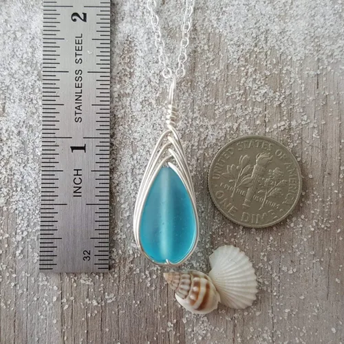 Miniatura 18 de Yinahawaii Collar de cristal de mar hecho a mano, joyería hawaiana para mujer, collar de lágrima trenzada, joyería única de cristal de mar
