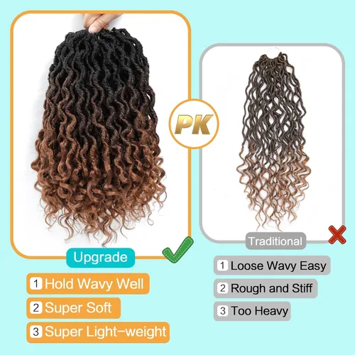 Miniatura 3 de Karida Goddess Locs - Cabello de ganchillo de 12 pulgadas, 8 paquetes de cabello Faux Locs de ganchillo para mujeres negras, Faux Locs de ganchillo