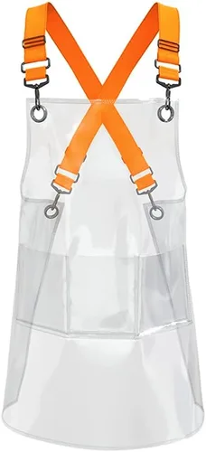 Miniatura 17 de Delantal para estilista de cabello MIKI WELL para salón, barbero, atrezzo cruzado, delantal impermeable de trabajo con 3 bolsillos