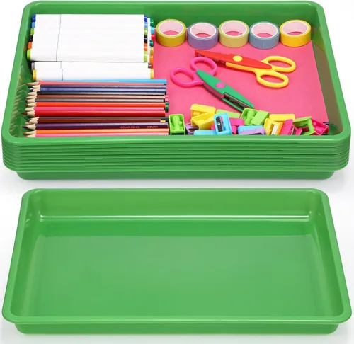 Miniatura 17 de Hoteam Bandeja organizadora de almacenamiento plana, bandeja de papel para aula, organizador de archivos apilable de plástico para escuela, oficina