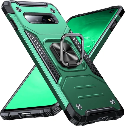 Miniatura 60 de Anqrp Funda para Galaxy S22 Ultra, Funda Protectora de Teléfono de Grado Militar con Soporte Plegable de Anillo de Metal Giratorio