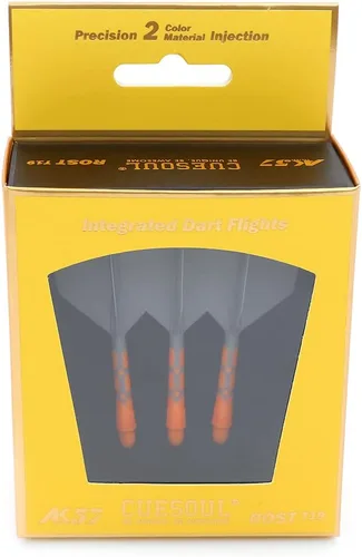Miniatura 5 de CUESOUL ROST T19 - Eje de dardos integrado y vuelos con forma de ala grande, color gris, 1.102 in, dice adiós a la caída del vuelo de dardos con eje