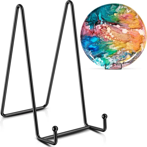 Miniatura 10 de TR-LIFE Soportes de placa para exhibición, soporte de 6 pulgadas + soporte de marco de metal para imagen, plato decorativo, libro, caballete
