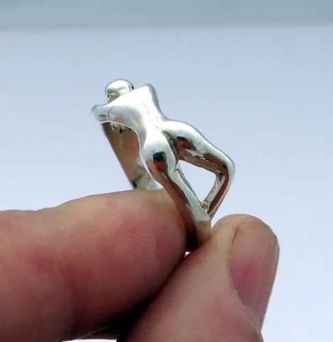 Miniatura 4 de Erotic ring in sterling silver, erotic jewelry, sterling silver erotic ring, silver naked lady, adult jewelry, adult ring, erotic nudity, nude girl