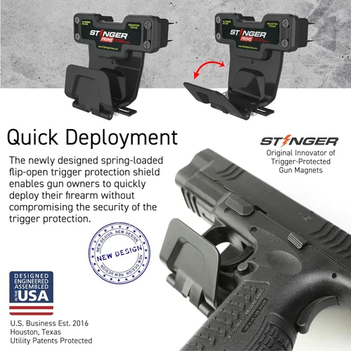 Miniatura 3 de Stinger Magnetic Gun Mount Rack w/Trigger Guard Protection, Gun Holder Conceal in Car, Truck, Vehicle, Desks, Safes, Walls, Gun Magnet for Handgun