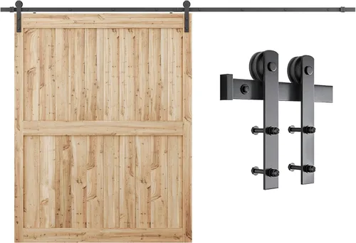 Miniatura 16 de Gancho para puerta Smartstandard deslizante, para puertas de graneros, con forma de "I", color negro, negro