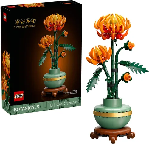 LEGO Botanicals - Juego de construcción de crisantemo para adultos a partir de 18 años - Flor artificial para centros de mesa de comedor y