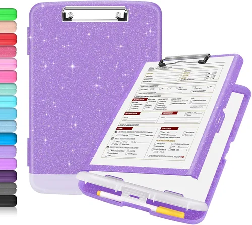 Miniatura 16 de Sooez - Sujetapapeles de documentos clínicos con almacenamiento, sujetapapeles de plástico resistente, de alta capacidad, con soporte para bolígrafo