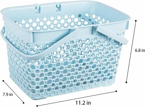 Miniatura 4 de Anyoifax Cesta portátil para ducha, bolsa de limpieza de plástico con asas, organizador de almacenamiento grande para baño, dormitorio