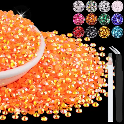 Miniatura 60 de 12000 diamantes de imitación de resina de 0.079 pulgadas a granel para manualidades (transparente), cristales deslumbrantes con parte trasera plana