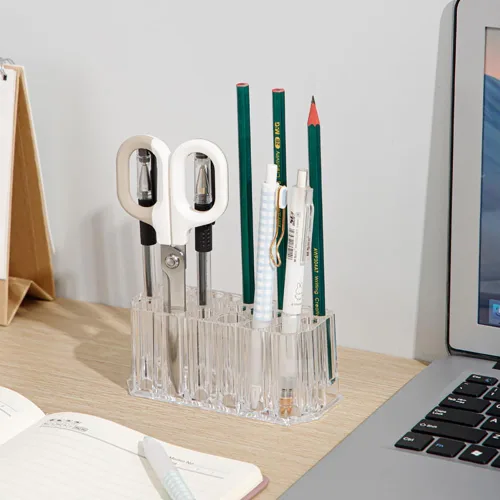 Miniatura 3 de Organizador acrílico para brochas de maquillaje, delineador de ojos, delineador de labios, organizador de lápices transparente, estuche