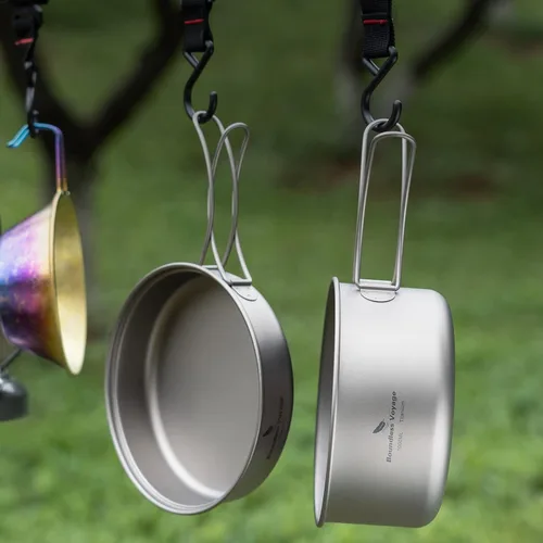 Miniatura 5 de Al aire libre 25.4 fl oz - 98.1 fl oz Titanio Pot con tapa Plegable Fianza Mango Camping Senderismo Picnic Ultraligero Botella de Agua Taza Taza