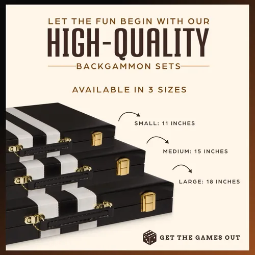 Miniatura 3 de Get The Games Out Juego de Backgammon, Estuche de Juego de Mesa Clásico, 2 Jugadores, Incluye Guía de Estrategia y Consejos, Perfecto para Fiestas