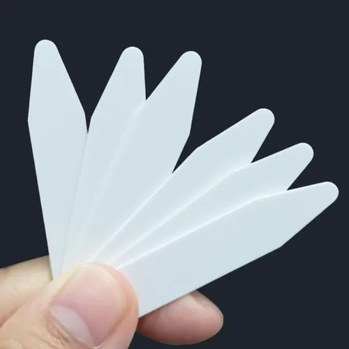 Miniatura 4 de Collar Stays, inserciones de cuello de camisa de vestir, 100 piezas para camisas de vestir para hombres, pestañas invisibles para el cuello, Blanco