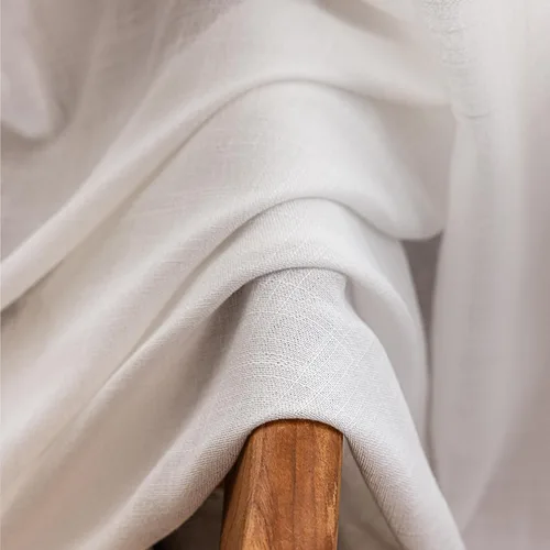 Miniatura 2 de Cortinas traslúcidas con textura de lino blanco de 54 pulgadas de largo, juego de 2 paneles de cortinas semitransparentes para sala de estar