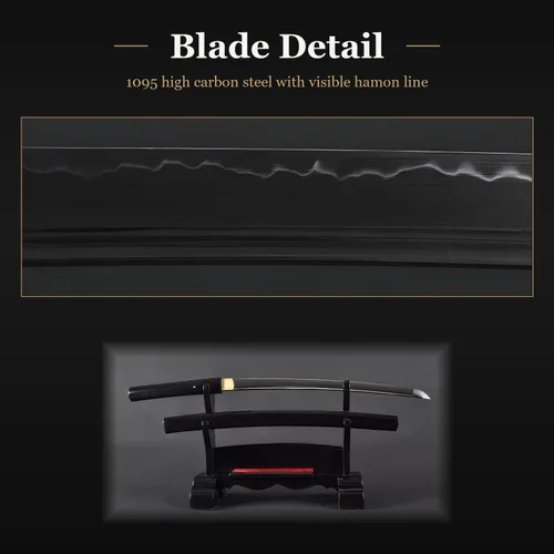 Miniatura 5 de Handmade Sword - Totalmente funcional Kill Bill O-Ren Ishii Shirasaya Wakizashi, arcilla de acero al carbono 1095 templada, espiga completa