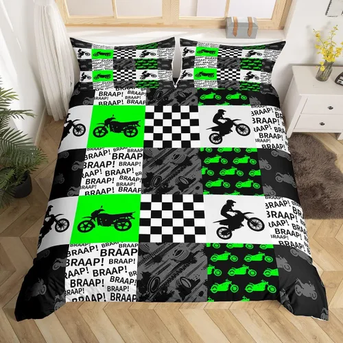 Miniatura 48 de Juego de funda de edredón para niños con diseño de gato lindo, tamaño individual, juego de ropa de cama con hojas de flores, luna, noche y cielo