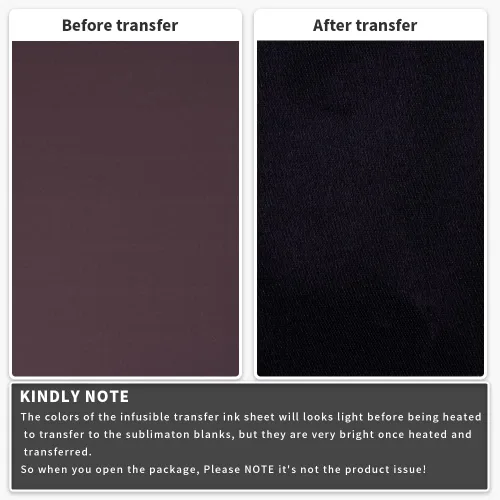 Miniatura 3 de Hojas de tinta de transferencia infusible negras, 10 piezas de 4.5 x 12 pulgadas, papel de sublimación preimpreso de color liso para bricolaje taza