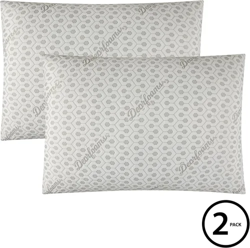 Miniatura 2 de Dearfoams Almohadas de cama tamaño estándar/queen - Juego de 2 almohadas de cama con infusión de carbón con funda de punto suave para dormir