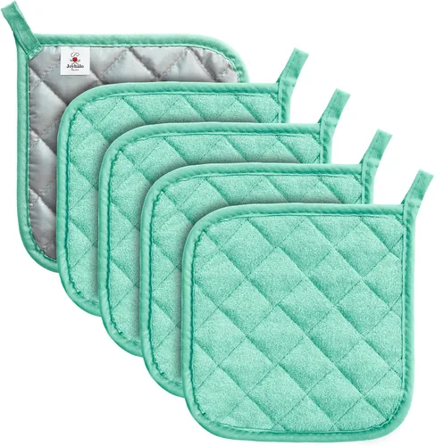 Joyhalo Paquete de 5 soportes para ollas resistentes al calor, juegos de tela de rizo para cocinar y hornear