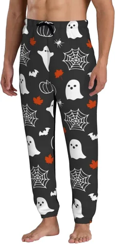 Miniatura 2 de ultaro Mens Joggers Sweatpants Pumpkins, Ghosts, Maple Leaves Casual Pants Sports Jogging Trousers with Drawstring