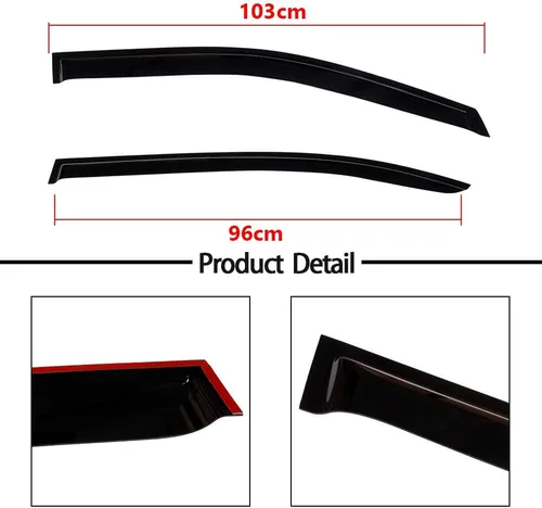 Miniatura 5 de Ventvisor - Deflector de ventana lateral para ventana, juego de protectores de lluvia para Honda 2013-2017 9ª generación para Honda para Accord 4