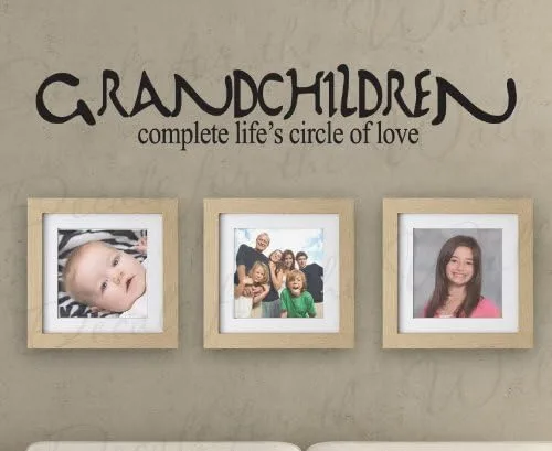 Grandchildren Complete Life's Circle of Love – Abuelos, nietos, amor familiar – Vinilo decorativo Letras Decorativas, Cita Decorativa, Gran