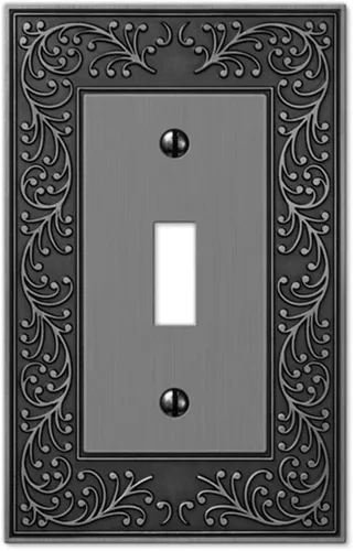 Miniatura 3 de Amerelle 43RRAN English Garden Placa de Pared, 2 Rocker, Metal Fundido, Níquel Antiguo, Paquete de 1