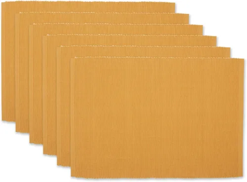 Miniatura 35 de DII - Juego de manteles individuales acanalados para uso diario 100% algodón, 13x19, gris, 6 piezas