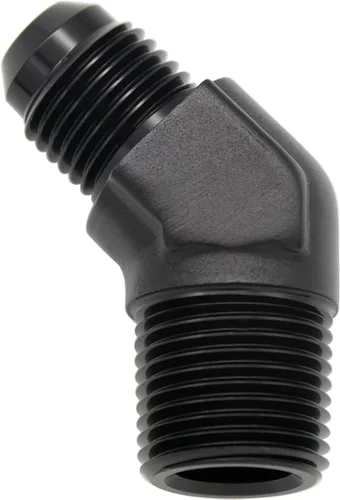 Miniatura 25 de Adaptador de tubo de manguera de combustible de aluminio recto 16AN acampanado a 3/4" NPT macho Unión de rosca negro