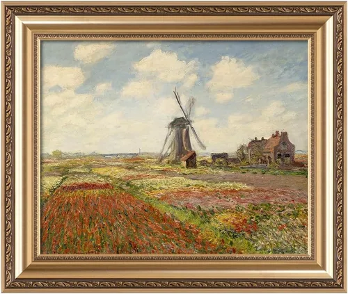 Miniatura 36 de IPIC - Reproducción artística de los lirios de agua de Claude Monet 1906, impresiones giclée coinciden con el marco dorado clásico, arte de pared