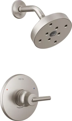 Delta Faucet Trinsic Serie 14 - Kit de molduras de ducha de una sola función con cabezal de ducha H2Okinetic de un solo rociador, acero inoxidable