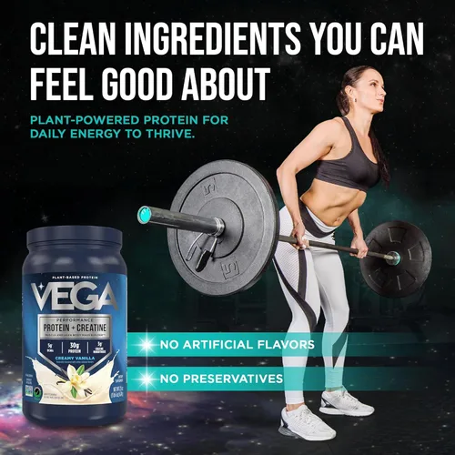Miniatura 10 de Vega Protein + Creatina - 30g de proteína a base de plantas, sabor a vainilla, 13 porciones, 3g de creatina, 5g de BCAA, vegano, keto, sin gluten