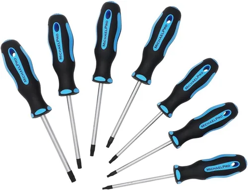 Miniatura 7 de MichaelPro Juego de destornilladores Torx de 7 piezas con mango ergonómico de doble material T10, T15, T20, T25, T27, T30, T40, puntas magnéticas