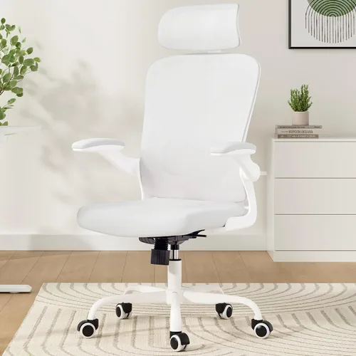 Miniatura 11 de Silla de oficina ergonómica, silla de escritorio de oficina en casa con reposacabezas, silla de computadora de respaldo alto con reposabrazos