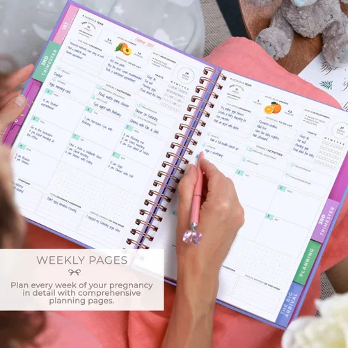 Miniatura 2 de Clever Fox Diario de embarazo y libro de recuerdos – Agenda de embarazo y cuaderno para futuras mamás – Recuerdo del bebé, regalo para madres