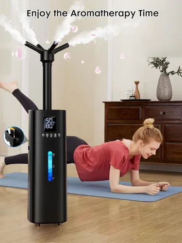 Miniatura 6 de Humidificador Nexva de 15L/4Gal para Habitación Grande, Neblina de 600mL/h, Cobertura de 1200 pies², Control Automático de Humedad, Tiempo de Negro