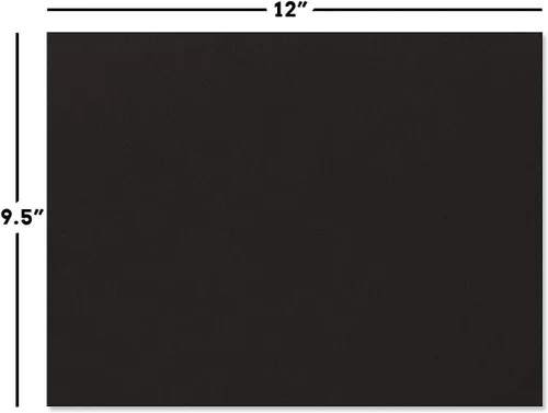 Miniatura 2 de Carpetas de certificado color negro liso – Paquete de 25, cubierta de lino de 80 libras, plegadas, esquinas troqueladas, para oficina, premios