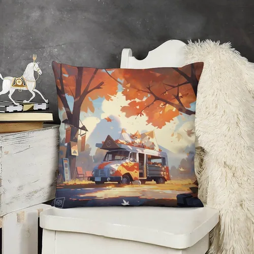 Fundas de almohada para sofá de 12 x 12 pulgadas, diseño cuadrado de otoño y granja campestre, suave, estampado de doble cara, fundas decorativas